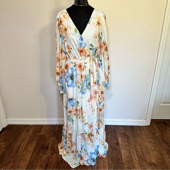 Floral Maxi Dress with Long Sleeves - Picture 1 of 5